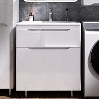 Style Line Тумба с раковиной Марелла 70 Люкс Plus антискрейтч белая